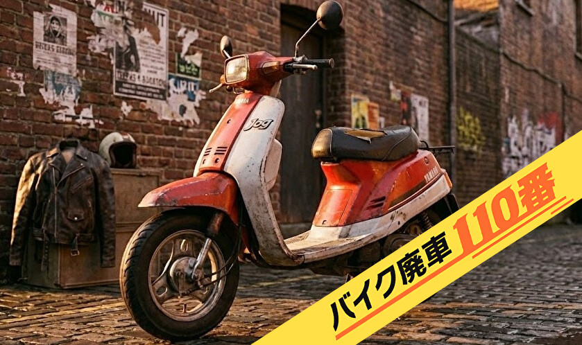 バイク廃車110番|無料引き取りと廃車手続き代行をした原付バイク