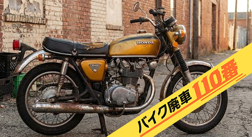 バイク廃車110番|無料引き取り処分をした旧車バイクのホンダ CB450