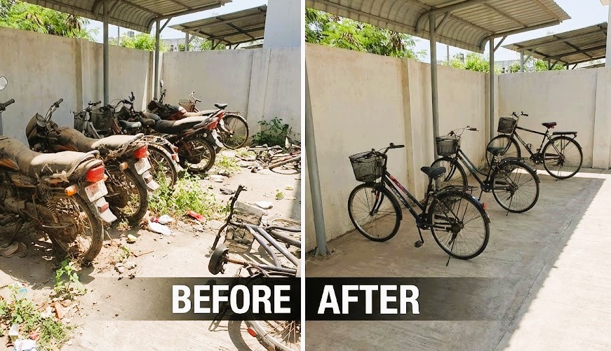 バイク廃車110番|駐輪場の放置バイクや単車のビフォーアフター