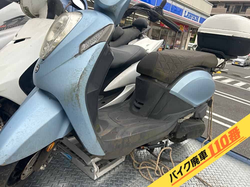 バイク廃車110番|バイク・原付のお引取り実績。当社で無料回収処分と廃車手続き代行をした、千葉県船橋市のSYM mio110
